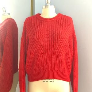 H&M Knitted Sweater, Red, Medium